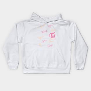 Diseño con los autografos de TWICE Kids Hoodie